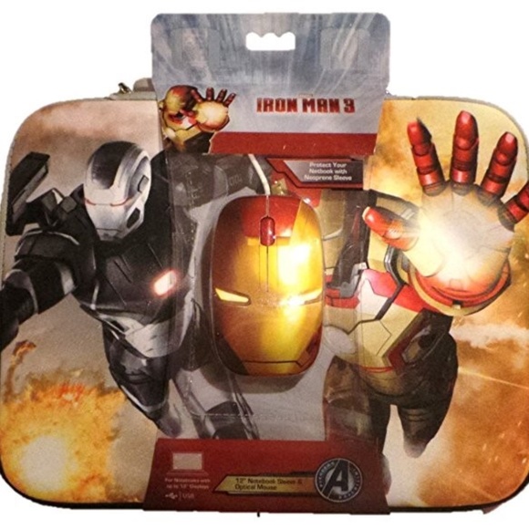 Marvel Iron‎ Man Neoprene Sleeve with Optical Mouse - Picture 1 of 1